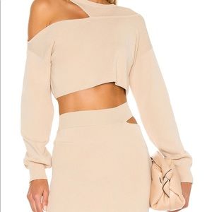 ISO x REVOLVE Asym Cut Out Dolman Sweater and skirt set in Nude
Michael Costello